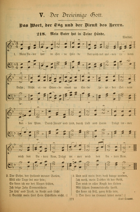 Die Glaubensharfe (With Melodies): Gesangbuch der deutschen Baptisten-Gemeinden. Herausgegeben auf Beschluß der Bundeskonferenz der Deutchen Baptisten-Gemeinden von America (2. ed) page 171