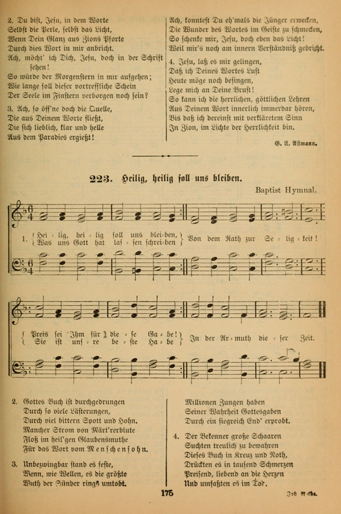 Die Glaubensharfe (With Melodies): Gesangbuch der deutschen Baptisten-Gemeinden. Herausgegeben auf Beschluß der Bundeskonferenz der Deutchen Baptisten-Gemeinden von America (2. ed) page 175