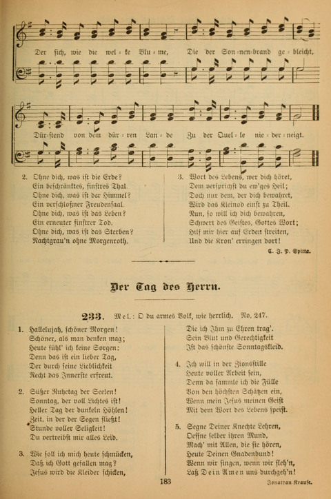 Die Glaubensharfe (With Melodies): Gesangbuch der deutschen Baptisten-Gemeinden. Herausgegeben auf Beschluß der Bundeskonferenz der Deutchen Baptisten-Gemeinden von America (2. ed) page 183