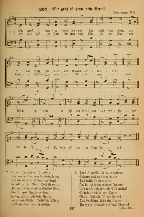 Die Glaubensharfe (With Melodies): Gesangbuch der deutschen Baptisten-Gemeinden. Herausgegeben auf Beschluß der Bundeskonferenz der Deutchen Baptisten-Gemeinden von America (2. ed) page 187