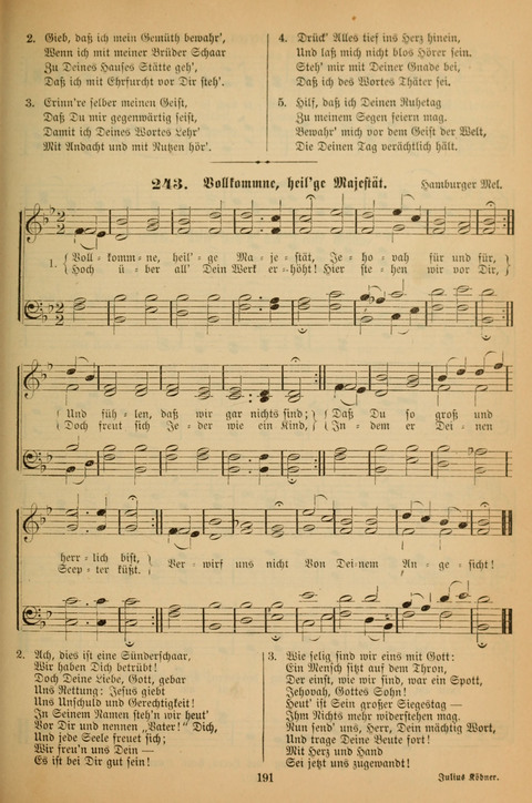 Die Glaubensharfe (With Melodies): Gesangbuch der deutschen Baptisten-Gemeinden. Herausgegeben auf Beschluß der Bundeskonferenz der Deutchen Baptisten-Gemeinden von America (2. ed) page 191