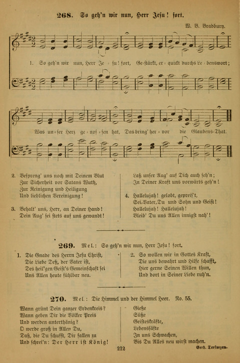 Die Glaubensharfe (With Melodies): Gesangbuch der deutschen Baptisten-Gemeinden. Herausgegeben auf Beschluß der Bundeskonferenz der Deutchen Baptisten-Gemeinden von America (2. ed) page 212