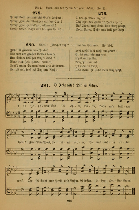 Die Glaubensharfe (With Melodies): Gesangbuch der deutschen Baptisten-Gemeinden. Herausgegeben auf Beschluß der Bundeskonferenz der Deutchen Baptisten-Gemeinden von America (2. ed) page 216