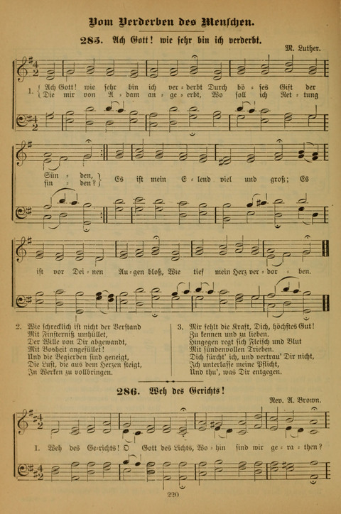 Die Glaubensharfe (With Melodies): Gesangbuch der deutschen Baptisten-Gemeinden. Herausgegeben auf Beschluß der Bundeskonferenz der Deutchen Baptisten-Gemeinden von America (2. ed) page 220