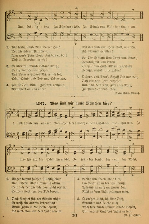 Die Glaubensharfe (With Melodies): Gesangbuch der deutschen Baptisten-Gemeinden. Herausgegeben auf Beschluß der Bundeskonferenz der Deutchen Baptisten-Gemeinden von America (2. ed) page 221