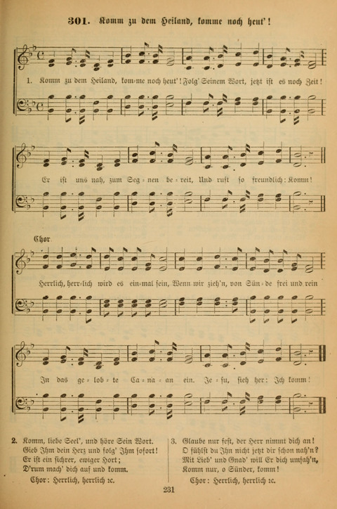 Die Glaubensharfe (With Melodies): Gesangbuch der deutschen Baptisten-Gemeinden. Herausgegeben auf Beschluß der Bundeskonferenz der Deutchen Baptisten-Gemeinden von America (2. ed) page 231