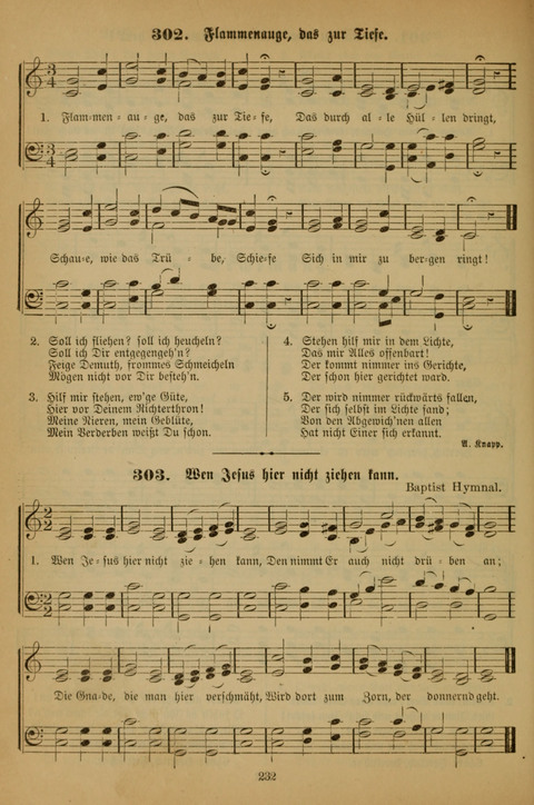 Die Glaubensharfe (With Melodies): Gesangbuch der deutschen Baptisten-Gemeinden. Herausgegeben auf Beschluß der Bundeskonferenz der Deutchen Baptisten-Gemeinden von America (2. ed) page 232