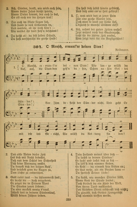 Die Glaubensharfe (With Melodies): Gesangbuch der deutschen Baptisten-Gemeinden. Herausgegeben auf Beschluß der Bundeskonferenz der Deutchen Baptisten-Gemeinden von America (2. ed) page 233