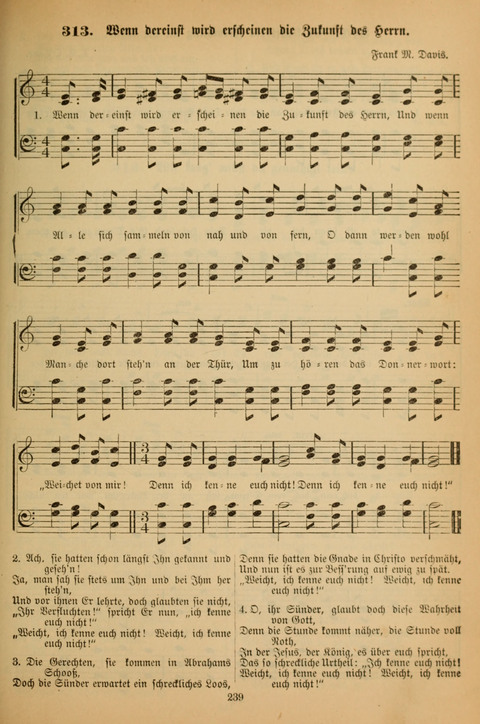 Die Glaubensharfe (With Melodies): Gesangbuch der deutschen Baptisten-Gemeinden. Herausgegeben auf Beschluß der Bundeskonferenz der Deutchen Baptisten-Gemeinden von America (2. ed) page 239