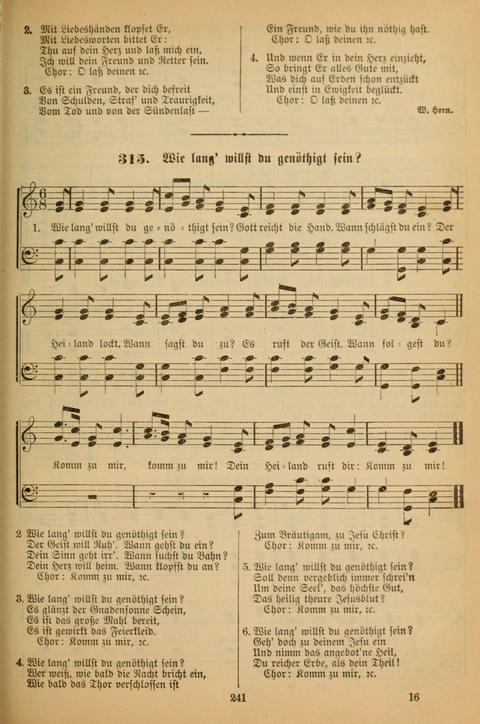 Die Glaubensharfe (With Melodies): Gesangbuch der deutschen Baptisten-Gemeinden. Herausgegeben auf Beschluß der Bundeskonferenz der Deutchen Baptisten-Gemeinden von America (2. ed) page 241