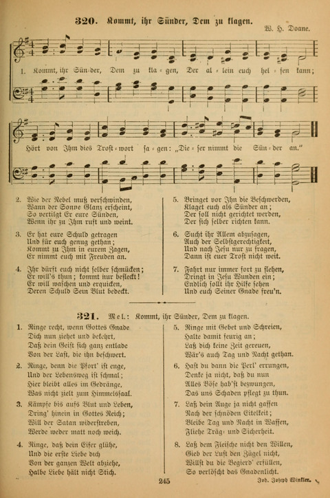 Die Glaubensharfe (With Melodies): Gesangbuch der deutschen Baptisten-Gemeinden. Herausgegeben auf Beschluß der Bundeskonferenz der Deutchen Baptisten-Gemeinden von America (2. ed) page 245