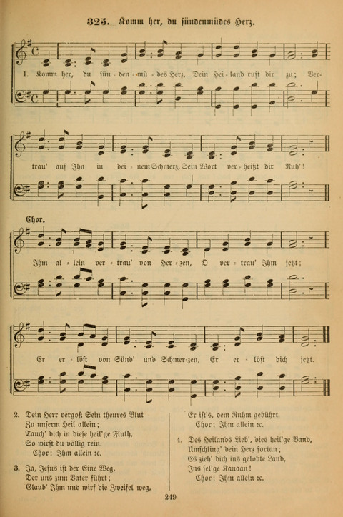 Die Glaubensharfe (With Melodies): Gesangbuch der deutschen Baptisten-Gemeinden. Herausgegeben auf Beschluß der Bundeskonferenz der Deutchen Baptisten-Gemeinden von America (2. ed) page 249