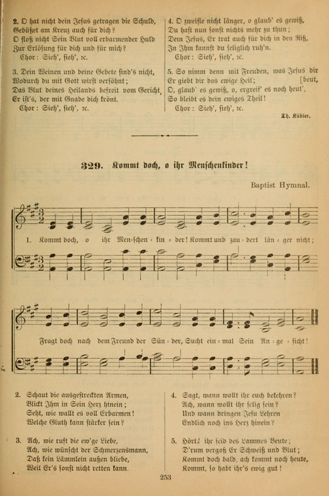 Die Glaubensharfe (With Melodies): Gesangbuch der deutschen Baptisten-Gemeinden. Herausgegeben auf Beschluß der Bundeskonferenz der Deutchen Baptisten-Gemeinden von America (2. ed) page 253