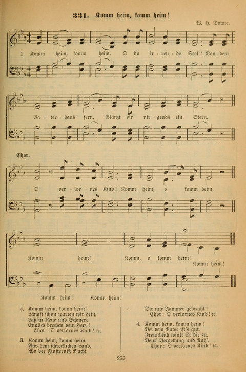 Die Glaubensharfe (With Melodies): Gesangbuch der deutschen Baptisten-Gemeinden. Herausgegeben auf Beschluß der Bundeskonferenz der Deutchen Baptisten-Gemeinden von America (2. ed) page 255