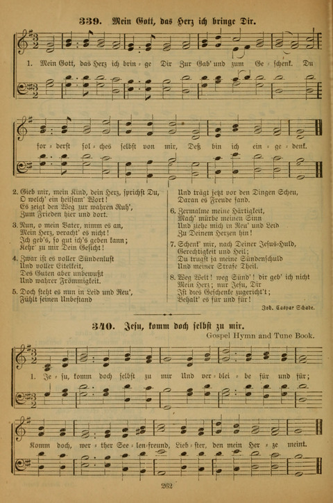 Die Glaubensharfe (With Melodies): Gesangbuch der deutschen Baptisten-Gemeinden. Herausgegeben auf Beschluß der Bundeskonferenz der Deutchen Baptisten-Gemeinden von America (2. ed) page 262