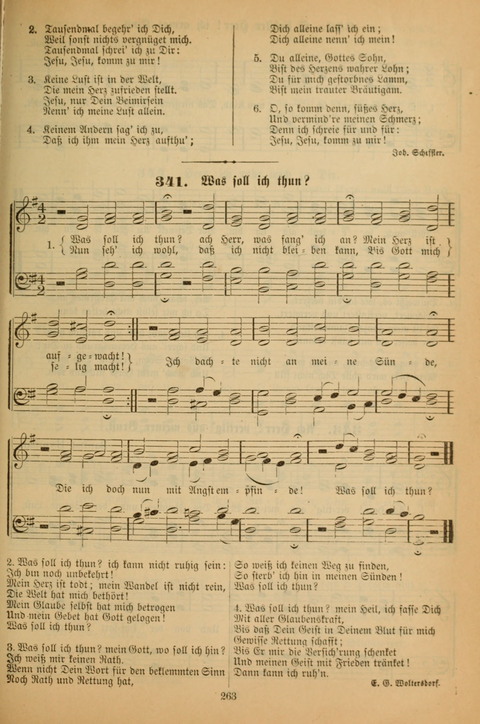 Die Glaubensharfe (With Melodies): Gesangbuch der deutschen Baptisten-Gemeinden. Herausgegeben auf Beschluß der Bundeskonferenz der Deutchen Baptisten-Gemeinden von America (2. ed) page 263