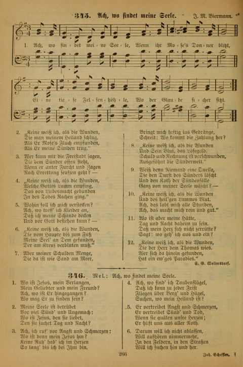 Die Glaubensharfe (With Melodies): Gesangbuch der deutschen Baptisten-Gemeinden. Herausgegeben auf Beschluß der Bundeskonferenz der Deutchen Baptisten-Gemeinden von America (2. ed) page 266