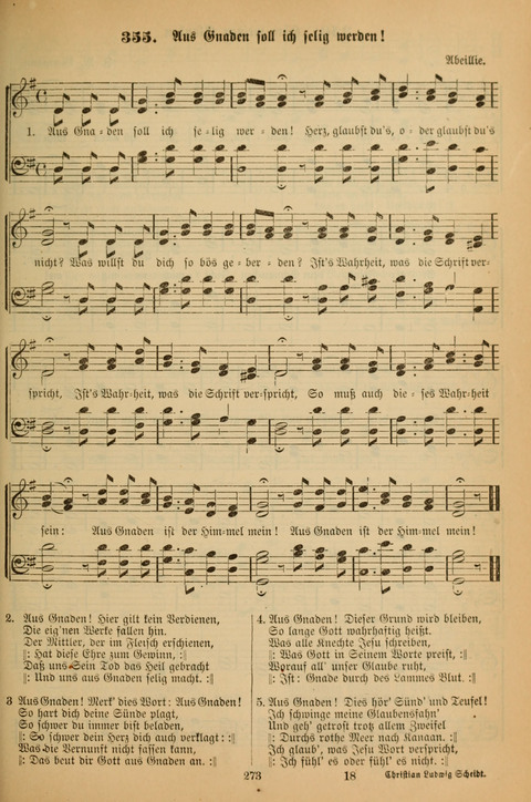 Die Glaubensharfe (With Melodies): Gesangbuch der deutschen Baptisten-Gemeinden. Herausgegeben auf Beschluß der Bundeskonferenz der Deutchen Baptisten-Gemeinden von America (2. ed) page 273