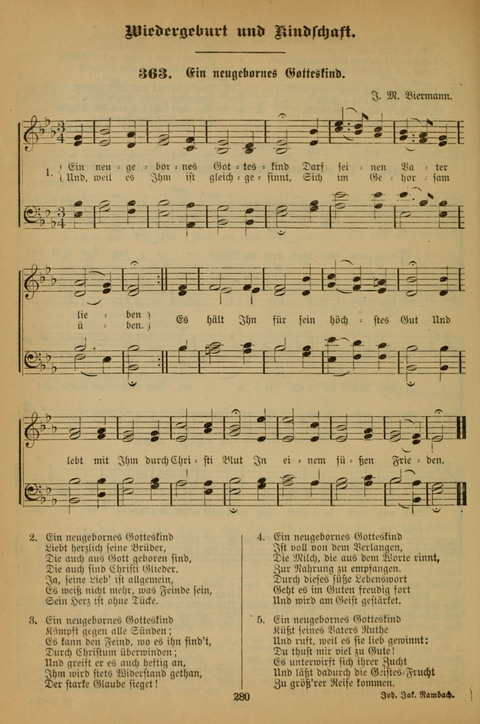 Die Glaubensharfe (With Melodies): Gesangbuch der deutschen Baptisten-Gemeinden. Herausgegeben auf Beschluß der Bundeskonferenz der Deutchen Baptisten-Gemeinden von America (2. ed) page 280