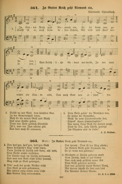 Die Glaubensharfe (With Melodies): Gesangbuch der deutschen Baptisten-Gemeinden. Herausgegeben auf Beschluß der Bundeskonferenz der Deutchen Baptisten-Gemeinden von America (2. ed) page 281