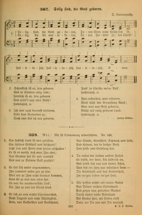 Die Glaubensharfe (With Melodies): Gesangbuch der deutschen Baptisten-Gemeinden. Herausgegeben auf Beschluß der Bundeskonferenz der Deutchen Baptisten-Gemeinden von America (2. ed) page 283