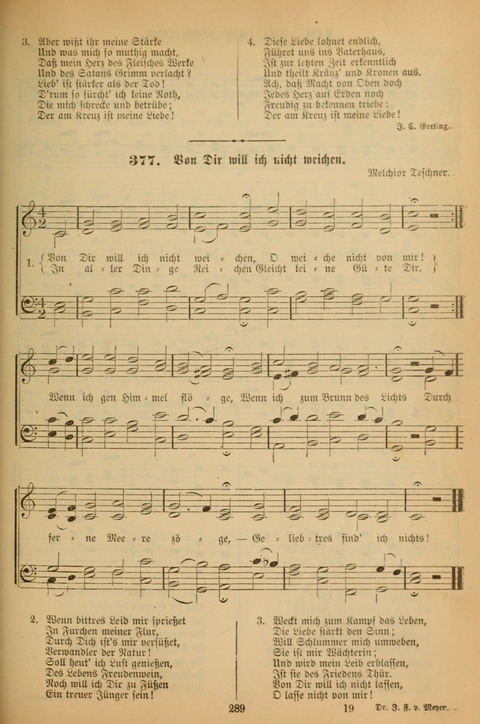 Die Glaubensharfe (With Melodies): Gesangbuch der deutschen Baptisten-Gemeinden. Herausgegeben auf Beschluß der Bundeskonferenz der Deutchen Baptisten-Gemeinden von America (2. ed) page 289