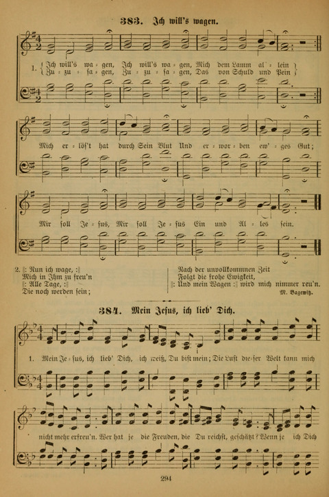 Die Glaubensharfe (With Melodies): Gesangbuch der deutschen Baptisten-Gemeinden. Herausgegeben auf Beschluß der Bundeskonferenz der Deutchen Baptisten-Gemeinden von America (2. ed) page 294