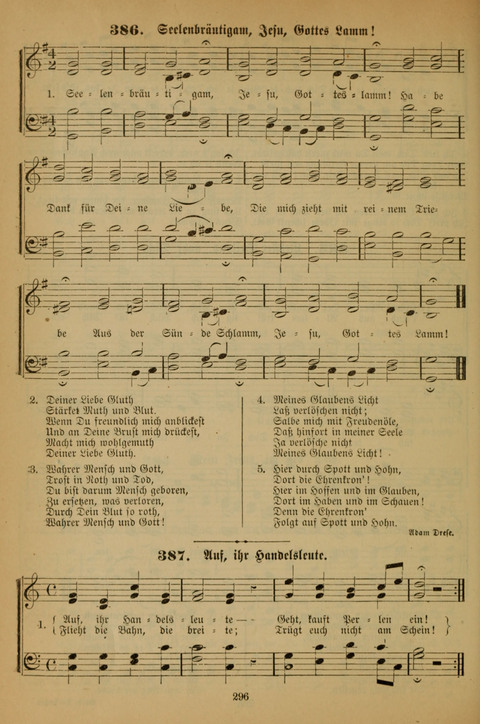 Die Glaubensharfe (With Melodies): Gesangbuch der deutschen Baptisten-Gemeinden. Herausgegeben auf Beschluß der Bundeskonferenz der Deutchen Baptisten-Gemeinden von America (2. ed) page 296