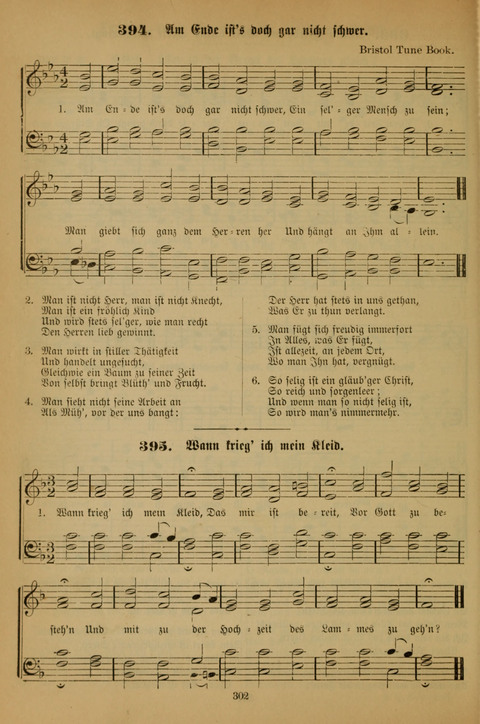 Die Glaubensharfe (With Melodies): Gesangbuch der deutschen Baptisten-Gemeinden. Herausgegeben auf Beschluß der Bundeskonferenz der Deutchen Baptisten-Gemeinden von America (2. ed) page 302