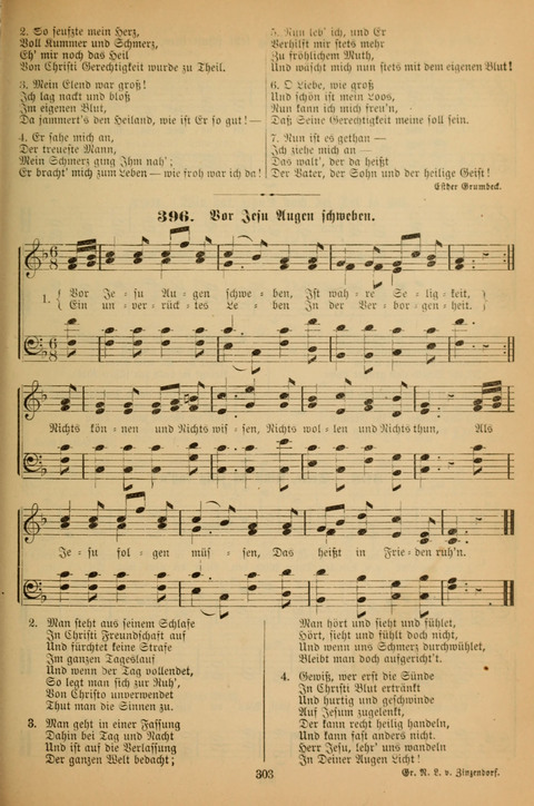 Die Glaubensharfe (With Melodies): Gesangbuch der deutschen Baptisten-Gemeinden. Herausgegeben auf Beschluß der Bundeskonferenz der Deutchen Baptisten-Gemeinden von America (2. ed) page 303