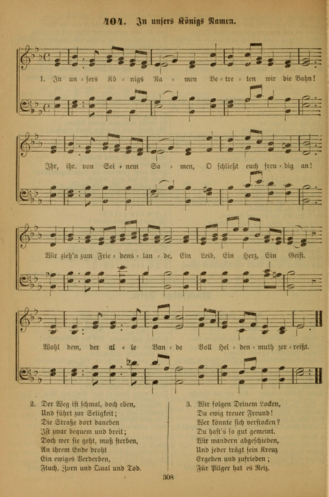 Die Glaubensharfe (With Melodies): Gesangbuch der deutschen Baptisten-Gemeinden. Herausgegeben auf Beschluß der Bundeskonferenz der Deutchen Baptisten-Gemeinden von America (2. ed) page 308