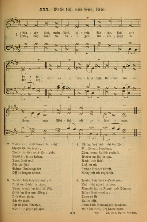 Die Glaubensharfe (With Melodies): Gesangbuch der deutschen Baptisten-Gemeinden. Herausgegeben auf Beschluß der Bundeskonferenz der Deutchen Baptisten-Gemeinden von America (2. ed) page 339