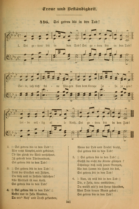 Die Glaubensharfe (With Melodies): Gesangbuch der deutschen Baptisten-Gemeinden. Herausgegeben auf Beschluß der Bundeskonferenz der Deutchen Baptisten-Gemeinden von America (2. ed) page 341