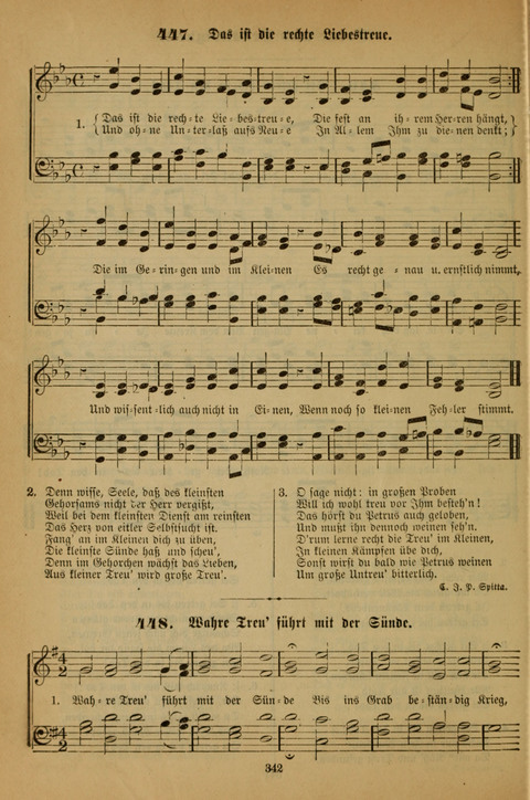 Die Glaubensharfe (With Melodies): Gesangbuch der deutschen Baptisten-Gemeinden. Herausgegeben auf Beschluß der Bundeskonferenz der Deutchen Baptisten-Gemeinden von America (2. ed) page 342