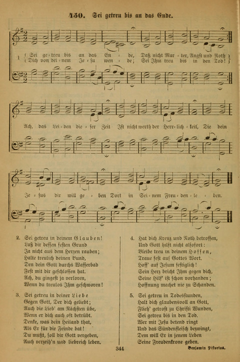 Die Glaubensharfe (With Melodies): Gesangbuch der deutschen Baptisten-Gemeinden. Herausgegeben auf Beschluß der Bundeskonferenz der Deutchen Baptisten-Gemeinden von America (2. ed) page 344