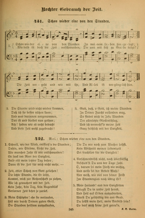 Die Glaubensharfe (With Melodies): Gesangbuch der deutschen Baptisten-Gemeinden. Herausgegeben auf Beschluß der Bundeskonferenz der Deutchen Baptisten-Gemeinden von America (2. ed) page 345