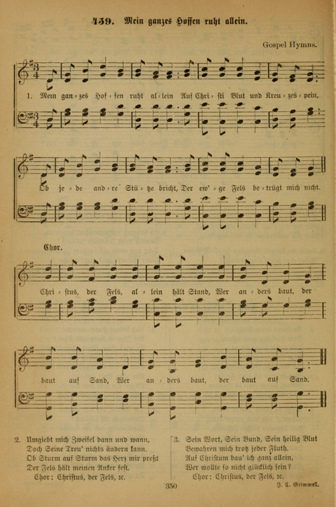 Die Glaubensharfe (With Melodies): Gesangbuch der deutschen Baptisten-Gemeinden. Herausgegeben auf Beschluß der Bundeskonferenz der Deutchen Baptisten-Gemeinden von America (2. ed) page 350