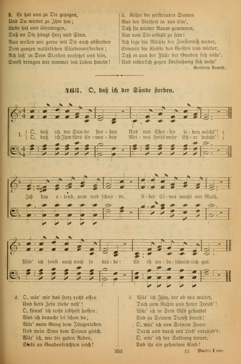 Die Glaubensharfe (With Melodies): Gesangbuch der deutschen Baptisten-Gemeinden. Herausgegeben auf Beschluß der Bundeskonferenz der Deutchen Baptisten-Gemeinden von America (2. ed) page 353