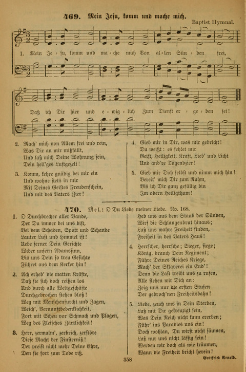 Die Glaubensharfe (With Melodies): Gesangbuch der deutschen Baptisten-Gemeinden. Herausgegeben auf Beschluß der Bundeskonferenz der Deutchen Baptisten-Gemeinden von America (2. ed) page 358