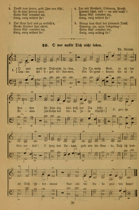 Die Glaubensharfe (With Melodies): Gesangbuch der deutschen Baptisten-Gemeinden. Herausgegeben auf Beschluß der Bundeskonferenz der Deutchen Baptisten-Gemeinden von America (2. ed) page 36