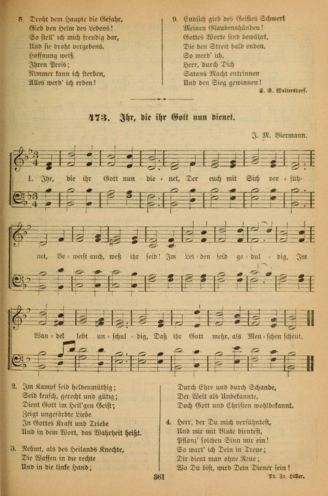 Die Glaubensharfe (With Melodies): Gesangbuch der deutschen Baptisten-Gemeinden. Herausgegeben auf Beschluß der Bundeskonferenz der Deutchen Baptisten-Gemeinden von America (2. ed) page 361