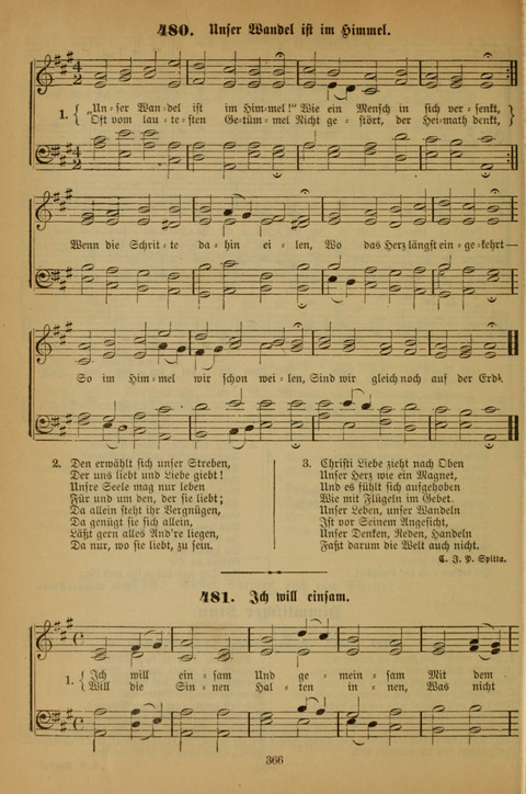 Die Glaubensharfe (With Melodies): Gesangbuch der deutschen Baptisten-Gemeinden. Herausgegeben auf Beschluß der Bundeskonferenz der Deutchen Baptisten-Gemeinden von America (2. ed) page 366