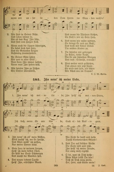 Die Glaubensharfe (With Melodies): Gesangbuch der deutschen Baptisten-Gemeinden. Herausgegeben auf Beschluß der Bundeskonferenz der Deutchen Baptisten-Gemeinden von America (2. ed) page 369