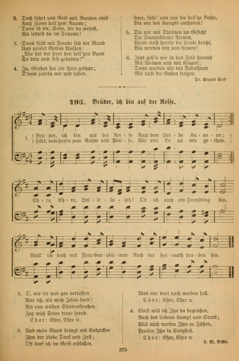 Die Glaubensharfe (With Melodies): Gesangbuch der deutschen Baptisten-Gemeinden. Herausgegeben auf Beschluß der Bundeskonferenz der Deutchen Baptisten-Gemeinden von America (2. ed) page 375