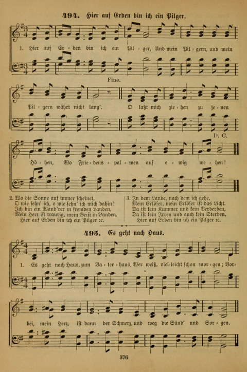 Die Glaubensharfe (With Melodies): Gesangbuch der deutschen Baptisten-Gemeinden. Herausgegeben auf Beschluß der Bundeskonferenz der Deutchen Baptisten-Gemeinden von America (2. ed) page 376