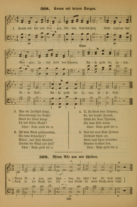 Die Glaubensharfe (With Melodies): Gesangbuch der deutschen Baptisten-Gemeinden. Herausgegeben auf Beschluß der Bundeskonferenz der Deutchen Baptisten-Gemeinden von America (2. ed) page 386