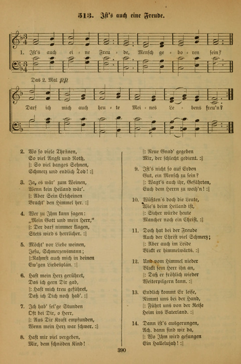 Die Glaubensharfe (With Melodies): Gesangbuch der deutschen Baptisten-Gemeinden. Herausgegeben auf Beschluß der Bundeskonferenz der Deutchen Baptisten-Gemeinden von America (2. ed) page 390