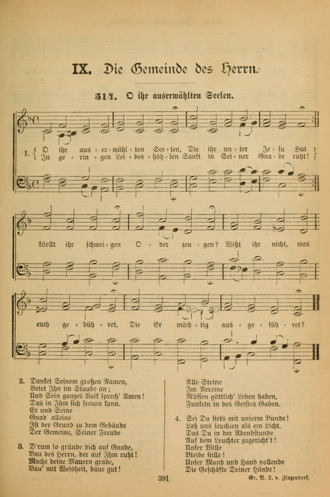 Die Glaubensharfe (With Melodies): Gesangbuch der deutschen Baptisten-Gemeinden. Herausgegeben auf Beschluß der Bundeskonferenz der Deutchen Baptisten-Gemeinden von America (2. ed) page 391