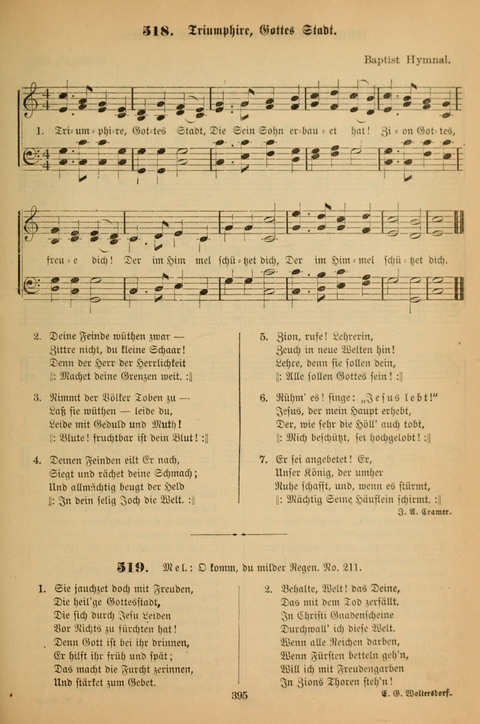 Die Glaubensharfe (With Melodies): Gesangbuch der deutschen Baptisten-Gemeinden. Herausgegeben auf Beschluß der Bundeskonferenz der Deutchen Baptisten-Gemeinden von America (2. ed) page 395