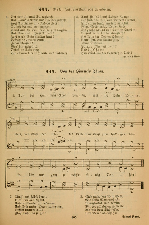 Die Glaubensharfe (With Melodies): Gesangbuch der deutschen Baptisten-Gemeinden. Herausgegeben auf Beschluß der Bundeskonferenz der Deutchen Baptisten-Gemeinden von America (2. ed) page 405